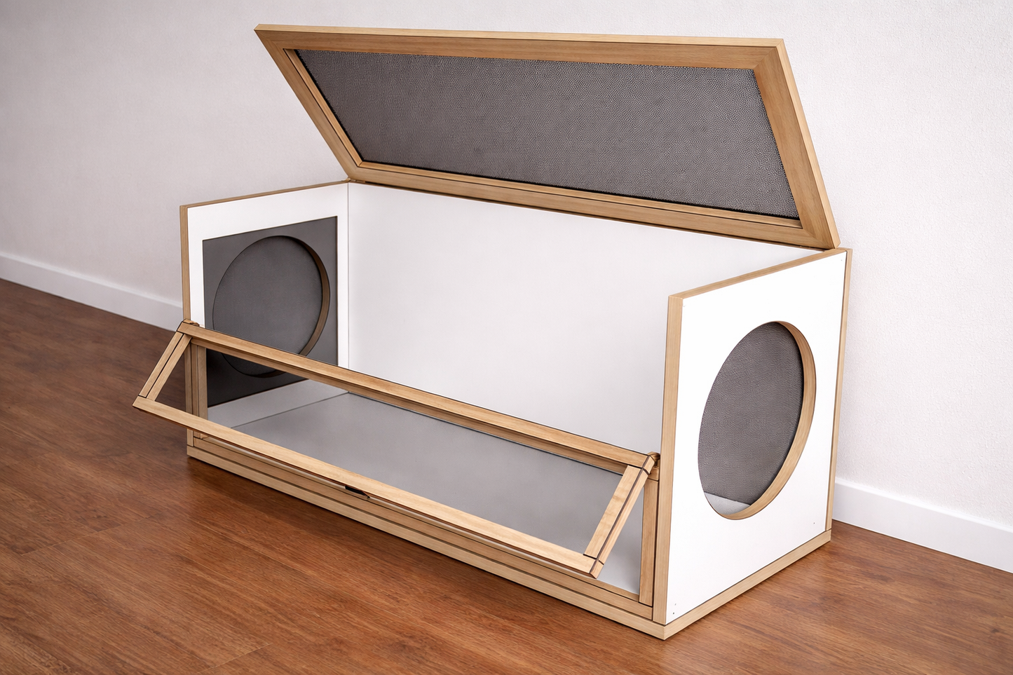 Habitat per Criceti in Legno Impermeabile | Teca con Plexiglass e Tetto Apribile