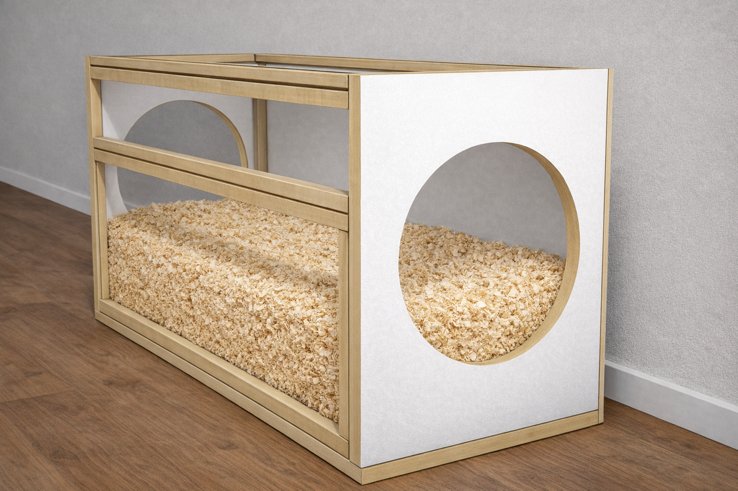 Habitat per Criceti in Legno Impermeabile | Teca con Plexiglass e Tetto Apribile