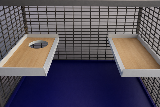 Mensola Rettangolare in Legno Impermeabile con Bordi in Alluminio per Roditori