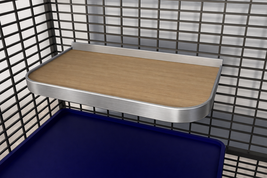 Mensola Rettangolare Stondata in Legno Impermeabile per Gabbie di Roditori