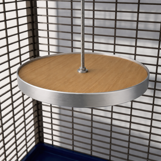 Mensola Sospesa Tonda in Legno Impermeabile con Bordi in Alluminio