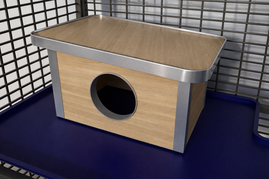 Casetta con Tetto Stondato in Legno Impermeabile per Roditori