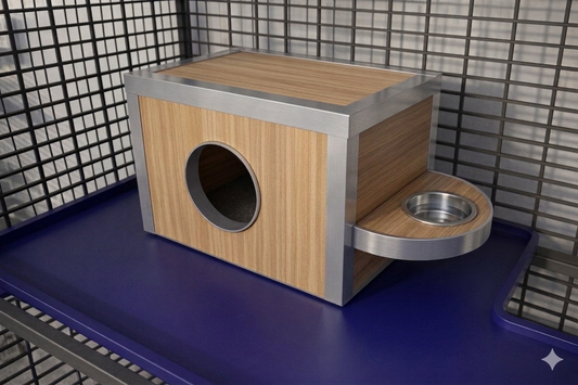 Casetta in Legno Impermeabile con Porta Ciotola