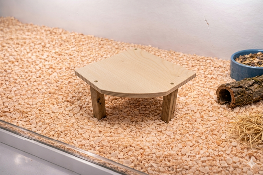 Ripiano Angolare per Criceti in Legno Naturale