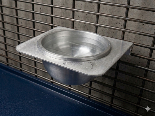 Ripiano in Alluminio con Piscina per Ratti – Mensola con Ciotola Integrata