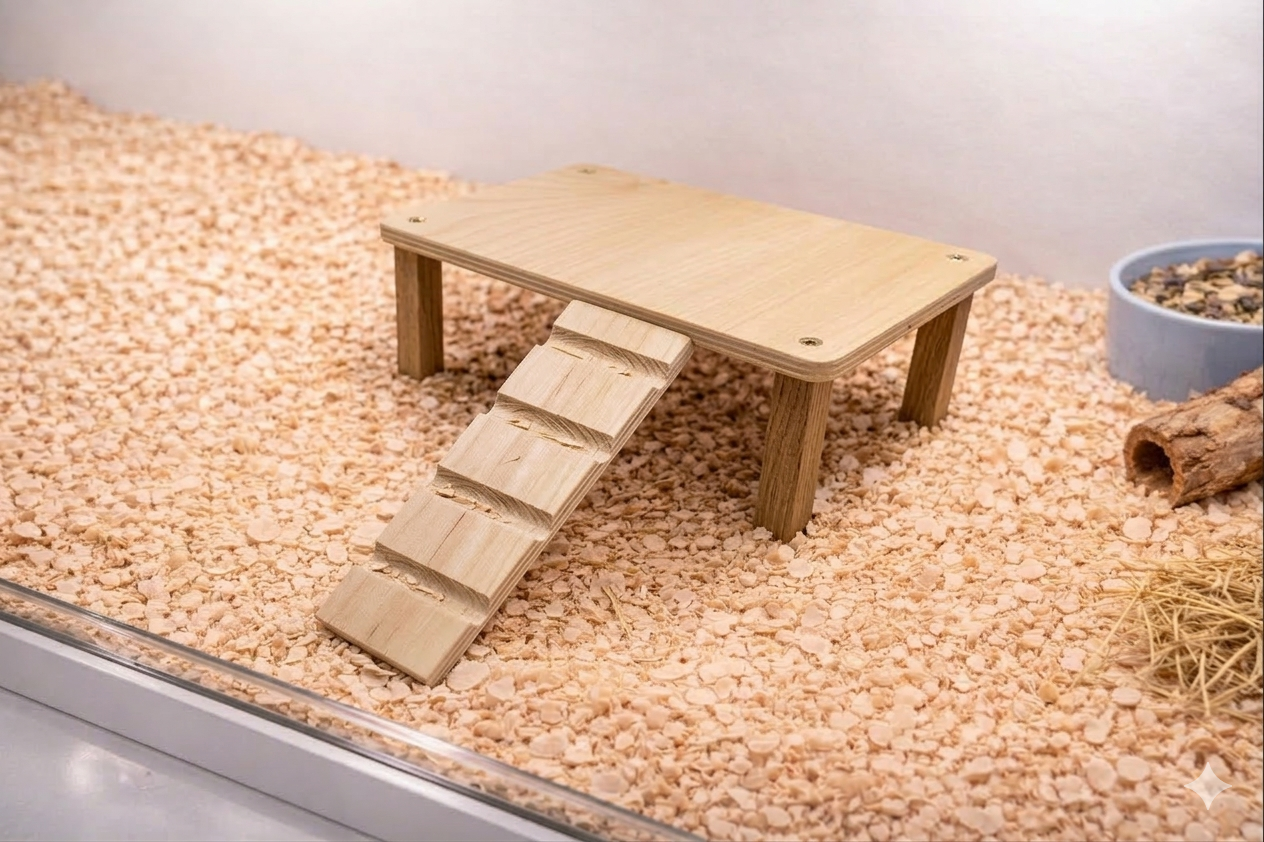 Scaletta per Criceti in Legno Naturale