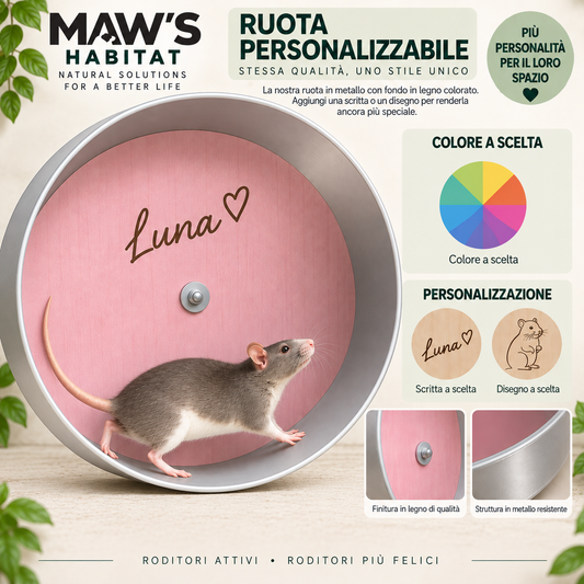 Ruota in Metallo con Fondo in Legno Personalizzabile