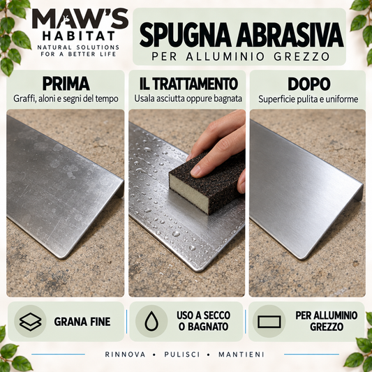 Spugna abrasiva per la manutenzione dell’alluminio
